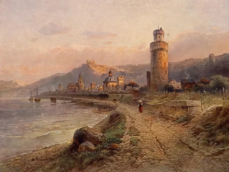 1847-Nicolai Astudin - Veduta di Oberwesel